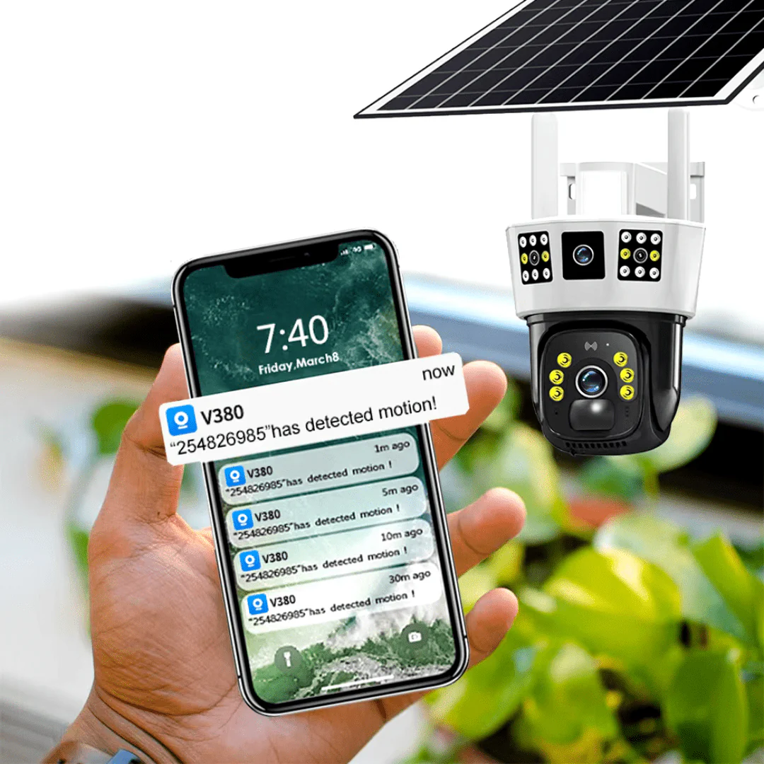 3 Screens Dual Lens V380 Pro 12MP 6K PTZ 4G SIM Card Solar Powered CCTV Security Camera Waterproof Solar PTZ Camera WIFI - Image 4