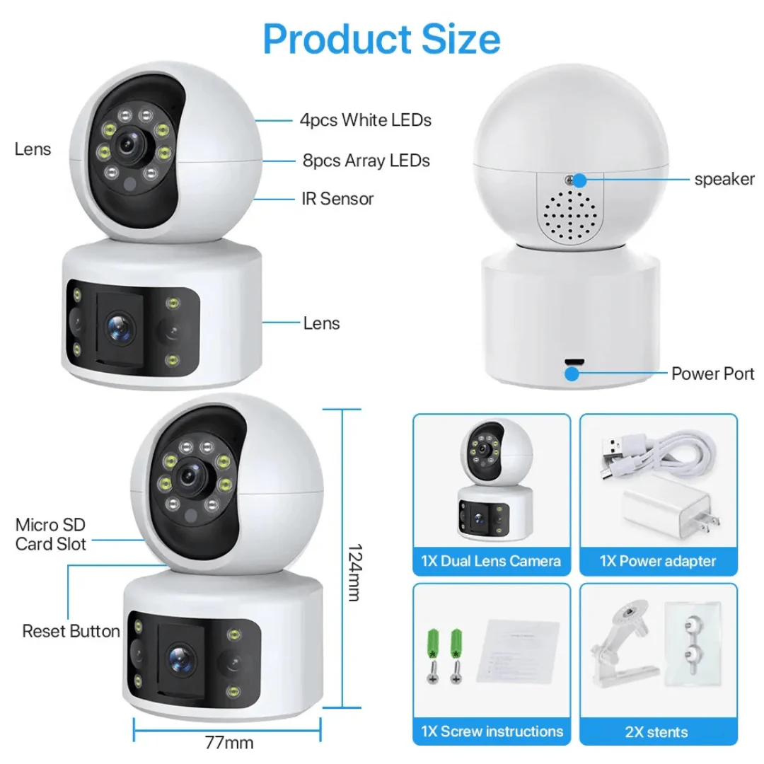 Mini 2.4g/5g Wifi IP Camera V380 Pro Dual Lens Night Vision Remote Camera CCTV Security Indoor Baby Monitor Protection - Image 4
