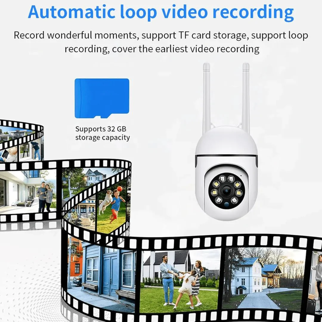 Security Camera Outdoor WIFI, 1080P HD Night Vision 2 Way Voice Intercom Remote Surveillance Camera for Home Shop Apartment, Motion Detection, 350 Degree Rotation - Image 3