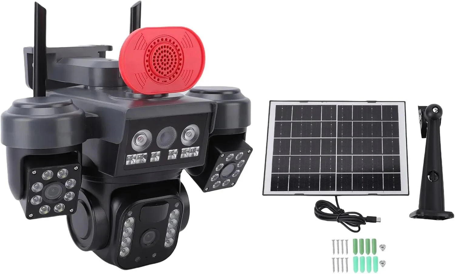 Triple Lens Solar Security Camera, Outdoor Wireless 360 Degree View, 2.4GHz WiFi AI Motion Detection, 12MP HD IP66 Weather Proof for Yard Home Shop Warehouse - Image 4